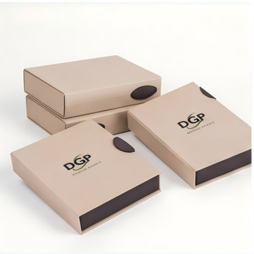 Custom Leather Magnetic Gift Box with premium leather tab