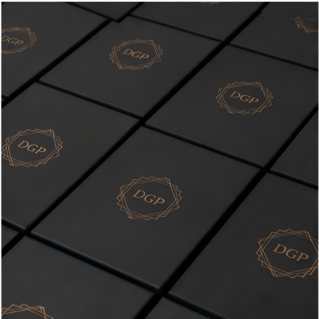 Bespoke Black Magnetic Box with custom gold foil logo