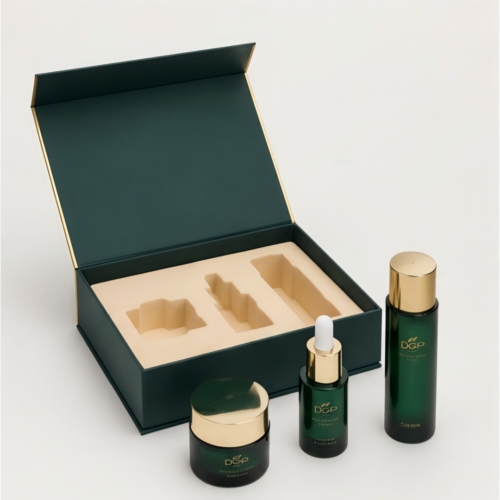 Bespoke Botanical Gift Box open with luxury skincare set