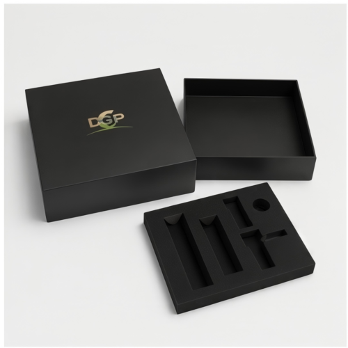 Bespoke Cosmetic Box Custom Structures open with luxury makeup set