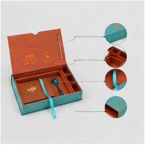 Custom Magnetic Flip Top Presentation Box with Dividers