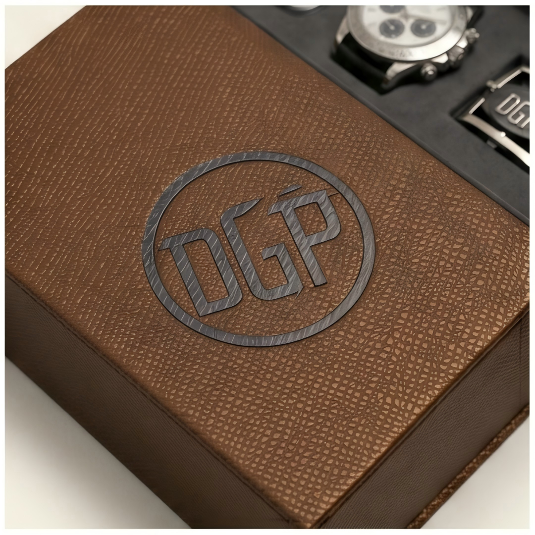 Custom Men Gift Set Box open with watch and belt buckle