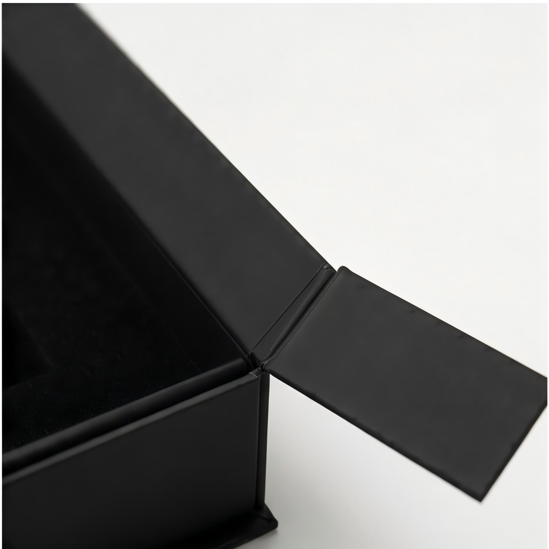Bespoke Black Magnetic Box with custom gold foil logo
