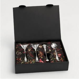 Bespoke Cosmetic Box Custom Structures open with luxury makeup set