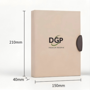 Custom Leather Magnetic Gift Box with premium leather tab
